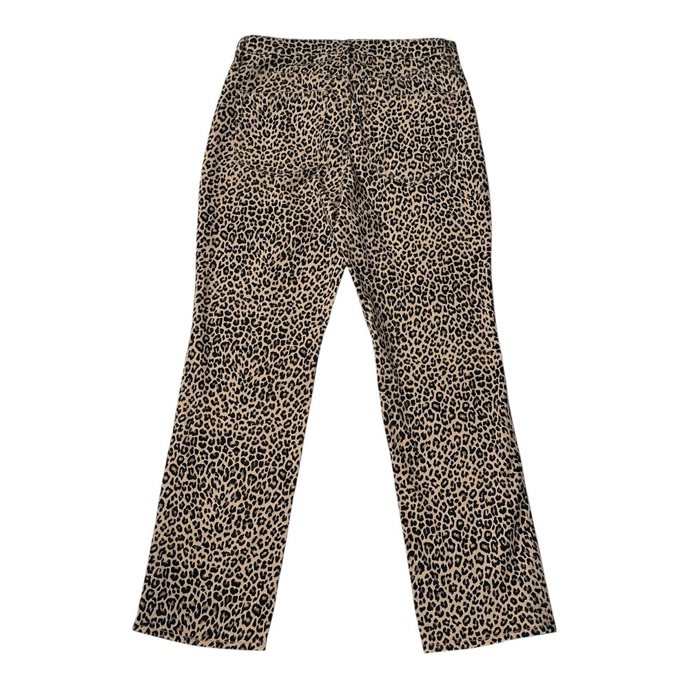 J Crew Pant Size 28 LEOPARD PRINT Zip Button Cropped‎ Stretch Skinny Leg - Picture 4 of 16